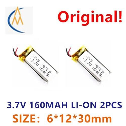 2PCS 601230 160mah 501230 551230 581230 Bluetooth headset speaker polymer lithium battery 3D glasses Bluetooth headset