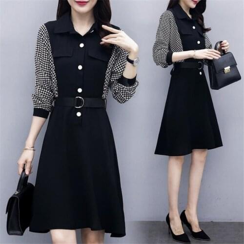 M-5XL Plus Size Women Dresses 2020 New Spring long Sleeve Button Ladies Tunic Dress Fashion Korean Casual Shirt Dress with belt