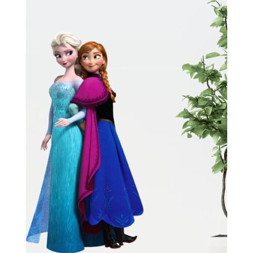 Cartoon Disney Elsa Anna Princess Frozen Wall Stickers For Sisters Room Decor Diy Anime Home Decals Movie Mural Art Pvc Poster