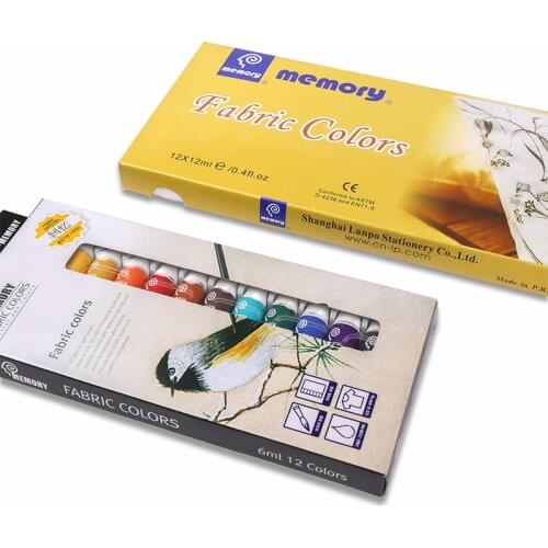 Professional 12 Colors 6ml/12ml Painting Set Textile Colors pigments Fabric Colours Paint Non Toxic for Artist Art Supplies