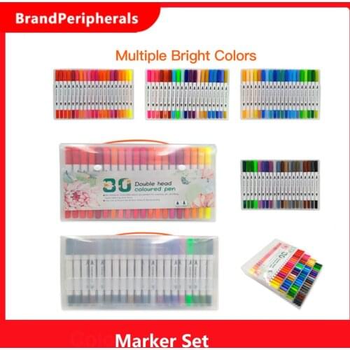 12-100Colors Markers Set Double Tipped Colored Pens Fine Point Art Markers for Kids Adults Coloring Drawing Illustrations Artist