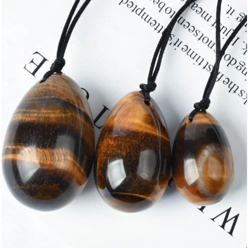 Drilled natural Tiger eye Yoni Egg Pelvic Kegel Exercise Jade Egg Tightening Vaginal Muscle crystal ball massage stone