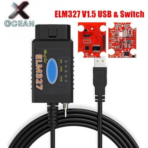 Newest ELM327 USB FTDI PIC18F25K80 with switch Code Scanner Elm 327 OBD2 V1.5 HS CAN /MS CAN for Ford Forscan CH340 PIC18F25K80