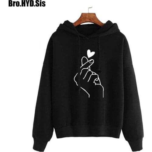Novelty Casule Women Hoodies Girls Long Sleeve Pullover Autumn Spring Cute Sweatshirt And Hoody Ladies Hooded Love Printed