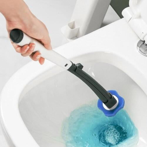 Disposable Toilet Brush Set Long Handle Replaceable Clean Brush Head Wall-Mounted Toilet Cleaning Brush Bathroom Cleaning Tool