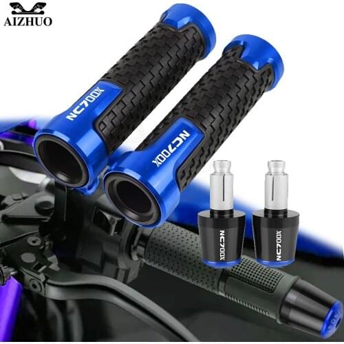 Handlebar Grips 7/8"22mm Motorcycle Accessories FOR HONDA NC700X 2012-2013 NC 700X Handle Bar Cap End Plug CNC Aluminum LOGO