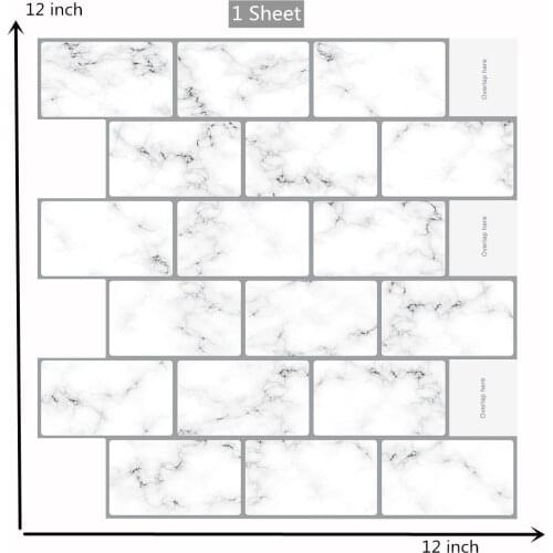 12*12* inch Self Adhesive Wallpaper stickers 3D Waterproof Kitchen Bathroom Vinyl stickers Decor Wall Paper