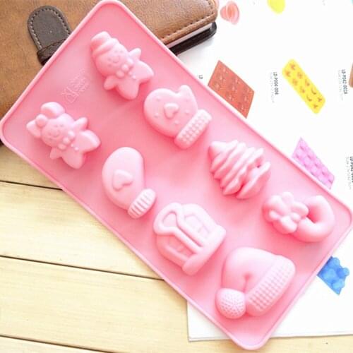 Christmas Silicon Molds Cake Decorating Fondant Decorating Tools Snowman/Tree/Gift 3D Handmade Silicone Sugar Cake Mold KC1162