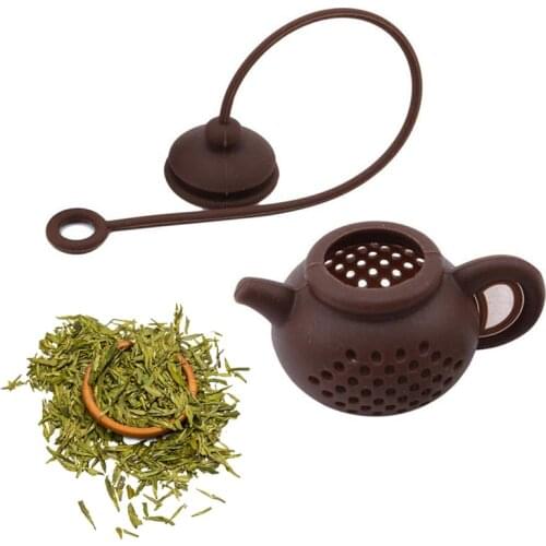 1PC Repeatable Tea Infuser Strainer Silicone Tea Bag Leaf Filter Diffuser Creative Teapot-Shape Teaware Teapot Home Accessories