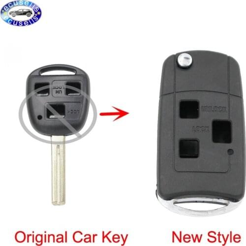 Replacement Shell Modified Remote Key Keyless Case Fob 3 Button For Lexus IS200 GS300 LS400 RX300