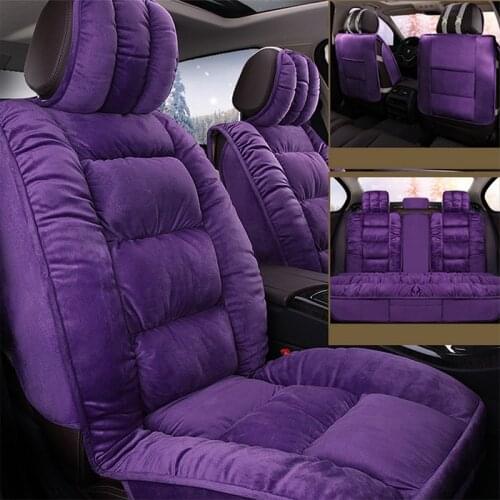 Warm Car Seat Cover Universal Winter Plush Cushion 5 Seat Faux Fur Material For Car Seat Protector Mat Car Interior Accessories