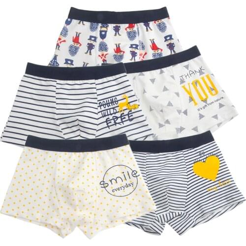 Boys Underwear 5 pcs/ lot Boxer high quality cotton panties Children Cartoon boxer kids underpants