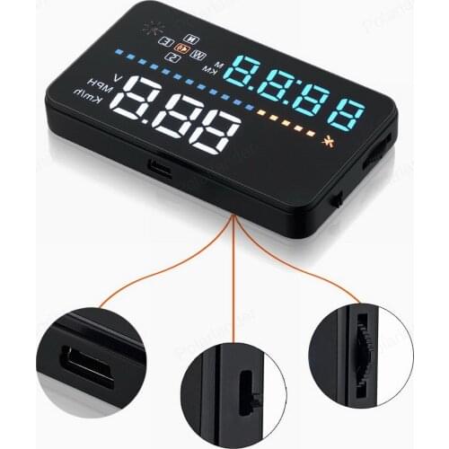 Smart Headup Display 3.5 inch HUD Car Projector System Vehicle-Mounted Head Up speedometer voltage ometer Clock odometer