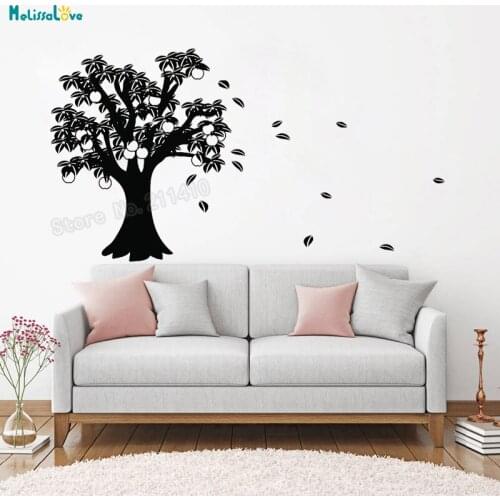 Vinyl Tree Wall Sticker Dark Apple Tree Decals Home Decoration For Living Room Self-adhesive Unique Art Murals Gift YT465