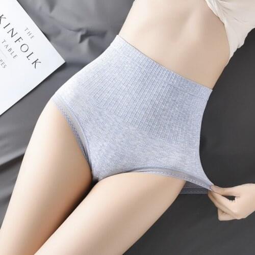 High Waist Belly Underwear Lady Wormwood Crotch Sexy Cotton Briefs Antibacterial Breathable Traceless Womens Underwear
