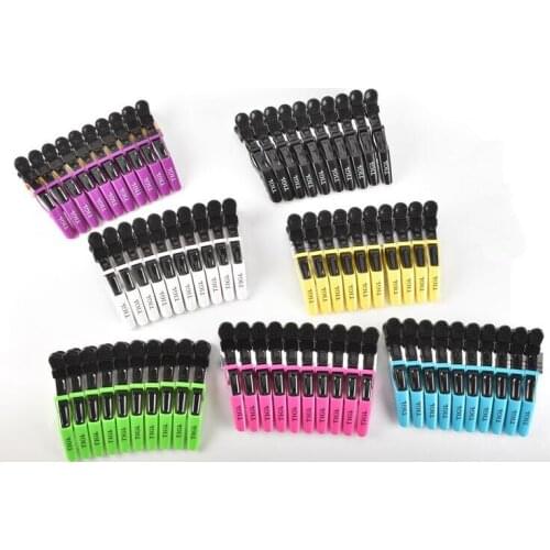 10pcs/pack Hairdressing alligator clip haircut duckbill long mouth mouth hair clip