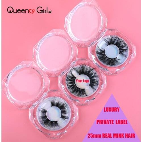 Queenly Girls Huxury 25mm 3D Mink Fur False Eyelashes Extension Free Shipping Private Label Lashes Make Up Tools Vendor