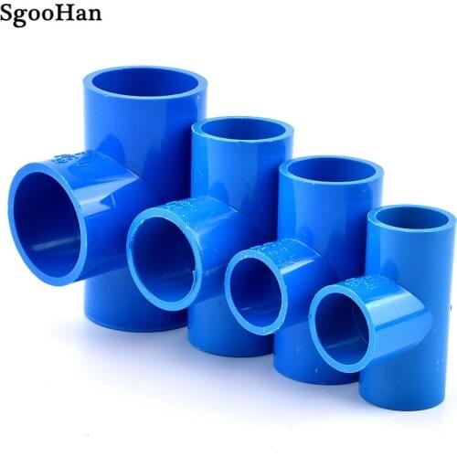 2~20pcs 20~63mm Blue PVC Pipe Equal Tee Connector Home Garden Irrigation Aquarium Fish Tank Tube Watering Adapter Fittings Joint