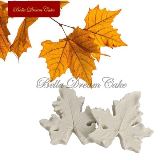2Pcs/set Parasol Leaf Veiner Silicone Mold For DIY Soap GumPaste Mold Fondant Sugarcraft Mould Cake Decorating Tool Bakeware