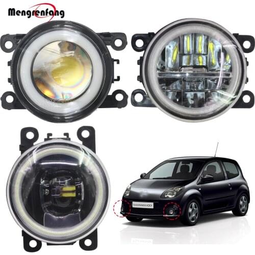 2 X Car H11 Fog Lamp 4000LM LED Halo Ring Angel Eye Daytime Running Light 12V Accessories For Renault Twingo Hatchback 2007-2015