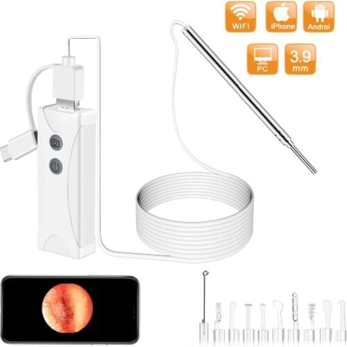 3.9mm 2MP 1080P WIFI Earpick Endoscope Cleaning Ear Wax Remover 3in1 usb Visual Otoscope Earscope Cleaner Inspection Camera