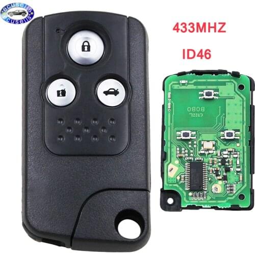 3 Buttons Remote Key Fob 433MHZ ID46 Chip For Honda CRV Accord Civic Odyssey Intelligent Smart Keyless Entry Control