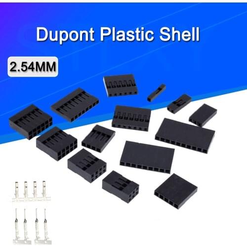 50/20PCS Dupont Plastic Shell 1Pin 2Pin 3Pin 4Pin 7Pin 8pin 9pin 10pin 2.54mm Dupont Connector 1P/2P/3P/4P/5P/6P/7P/8P/9P