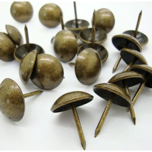 50pcs/lot Pushpin Doornail Box Sofa Thicken Tacks Stud Hardware Antique Bronze Thumbtack Decorative Upholstery Nail Jewelry Gift