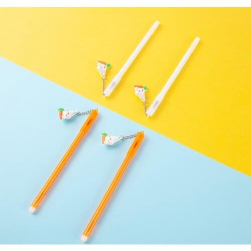 50PCS Cute Carrot Rabbit Pen Kitty Was Girl Heart Student Office Stationery Plastic Gel Pen Kawaii School Supplies