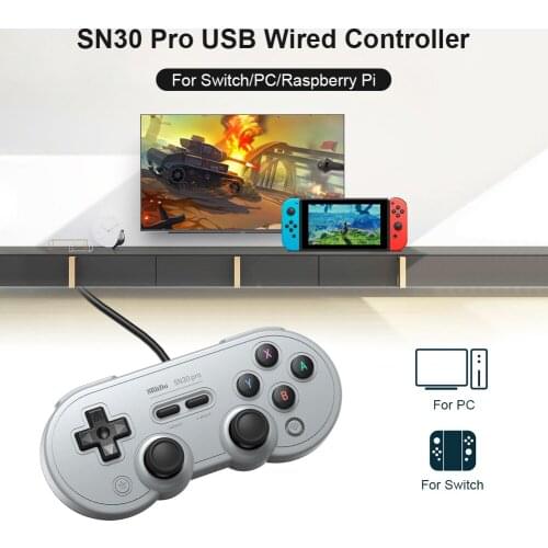 8Bitdo SN30 Pro For Switch PC Raspberry Pi Steam Wired Gamepad X-Input USB Controller Game Console Vibration Burst Joystick