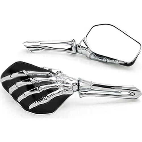 Brand NEW Black/Chrome Custom Skeleton Mirrors For Kawasaki Vulcan Classic Nomad Voyager Vaquero