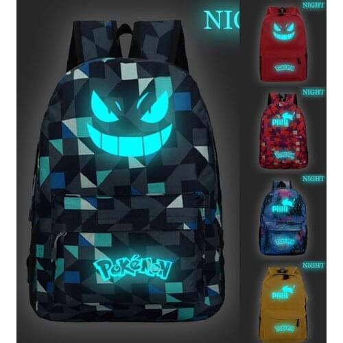 Anime Pokemon Go Pikachu Backpack Pokemon Computer Cartoon School Bags for Teenager Girls Boys Go Pokemon Luminous Schoolbag