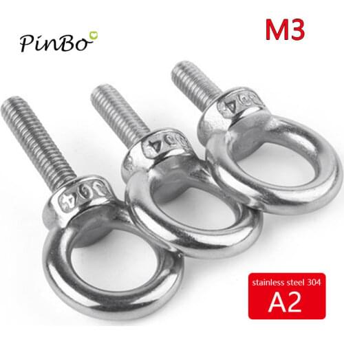 M3 M4 M5 *10mm 304 A2 Stainless Steel Lifting Eye Bolts Ring Screw Loop Hole for Cable Rope Lifting