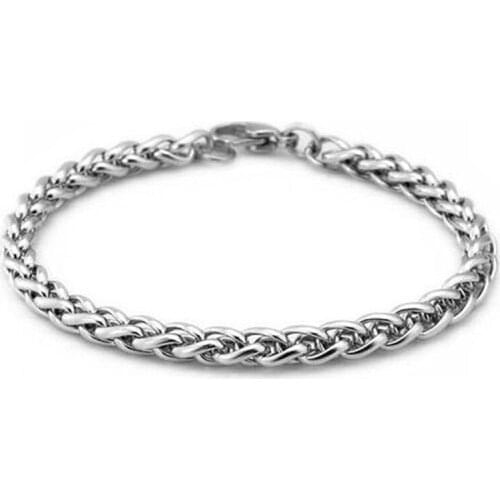 100% Stainless Steel Bracelet Mens Bracelets On Hand Chain 4/5mm Metal braid Chain Bracelets Pulseira Masculina
