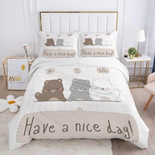 Children Bedding set for Kids Baby Child Girls boy140x200 Single Quilt/Comfortable/Duvet Cover Set Bed Linens Cute bear