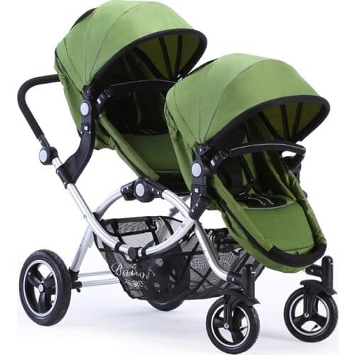 Twin baby stroller can sit and lie down carts newborn Multifunction pram double two-seater baby stroller
