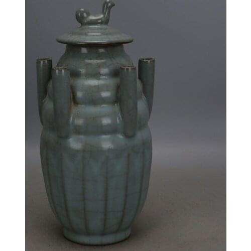 Antique SongDynasty porcelain pot,Green glaze five-hole jar, bottleHand Painted Decoration /Collection/ crafts,Free shipping