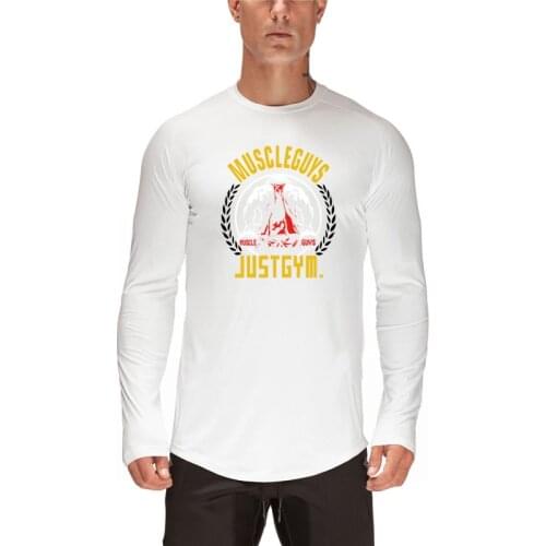 Printed T-shirts Autumn & Spring Fashion Casual Long Sleeve Tee Shirt Bodybuilding Tops Quick-drying Shirt