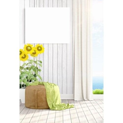 Laeacco Flowers Brick Wall Seaside Natural Portrait Scene Baby Photography Backgrounds Photographic Vinyl Photo Studio Backdrops