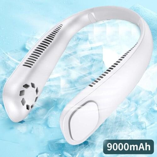 Mini Neckband Fan Portable Bladeless Fan USB Rechargeable Leafless Hanging Fans Air Cooler Cooling Wearable Neck Fans