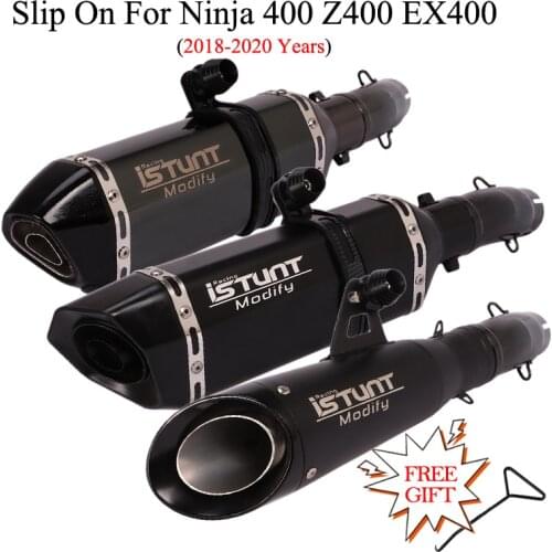 Motorcycle GP Exhaust Escape Modified Middle Tube Link Pipe Muffler DB Killer Slip On For Kawasaki Ninja 400 Ninja400 Z400 EX400