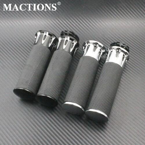Motorcycle 1" 25mm Handle Bar Handle Grips CNC Black Chrome Grips For Harley Sportster XL883 XL1200 Touring Dyna Softail Custom