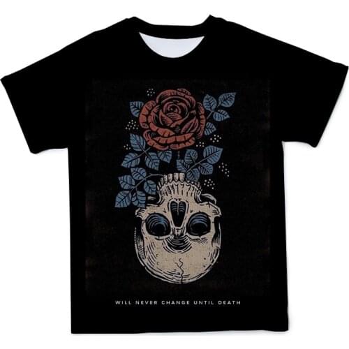 2021 New Mens 3D Casual Round Neck Print Horror Abstract Skull Pattern Short Sleeve T-Shirt And Womens Top