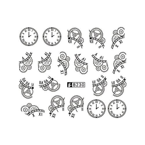 Nail Sticker Water Tranfer Decals Nails Art Slider Stickers Gear Watch Designs Decoration Manicure Tips Pegatina Foil Wraps