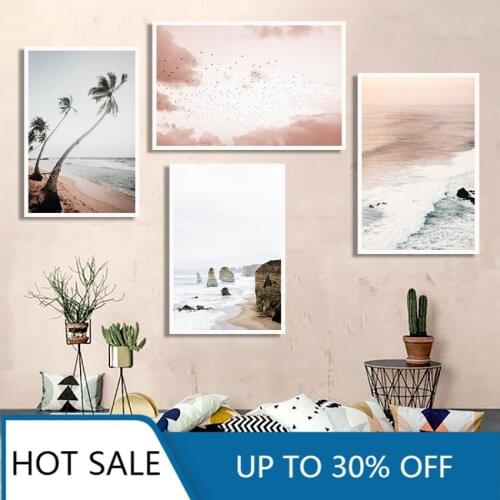 Sun Moon Bird Palm Tree Landscape Wall Art Canvas Painting Posters And Prints Nordic Wall Decor Pictures For Home Living Room De