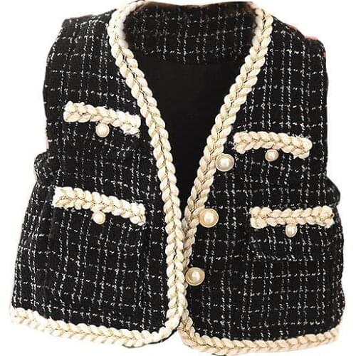 2020 new spring autumn/winter Girls Kids lattice vest comfortable cute baby Clothes Children Clothing