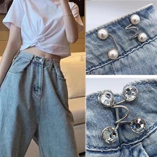 Waist Buckle Deduction Adjustable Metal Garment Hooks Jeans Waist Adjusting Buckle Removable Button Invisible Adjust Button
