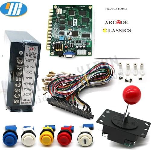 One Player DIY Arcade Kit Jamma 60 in 1 PCB Board Classic Multi Game VGA CGA Vertical Cocktail Cabinet Joystick Set Push Button