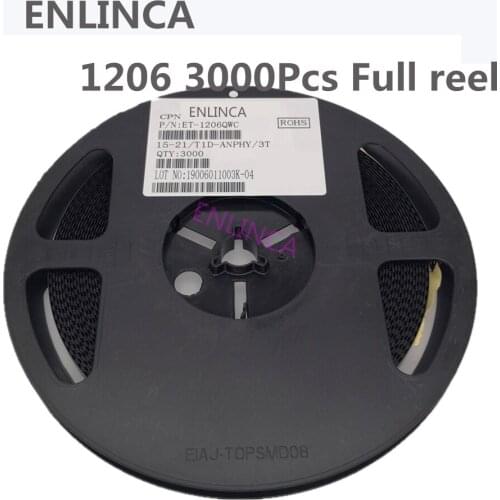 Original 3000pcs 3216 1206 SMD LED diodes light Green yellow red white blue purple orange warm white pink