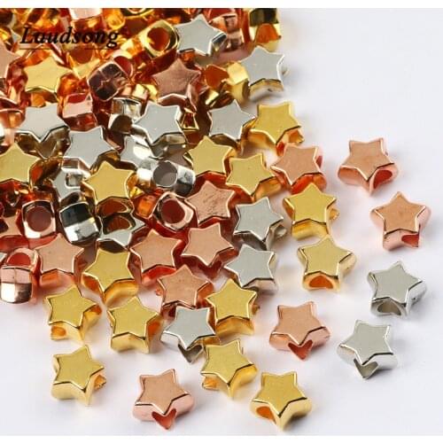 50PCS CCB Plastic Beads Mixed Color Stars Spacer Beads For Jewelry Making DIY Handmade Necklace Bracelet Children Gift